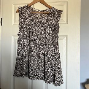 Leopard print babydoll top